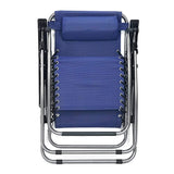 XtremepowerUS Zero Gravity Adjustable Reclining Chair Pool Patio Outdoor Lounge Chairs w/ Cup Holder - Set of Pair (Navy)