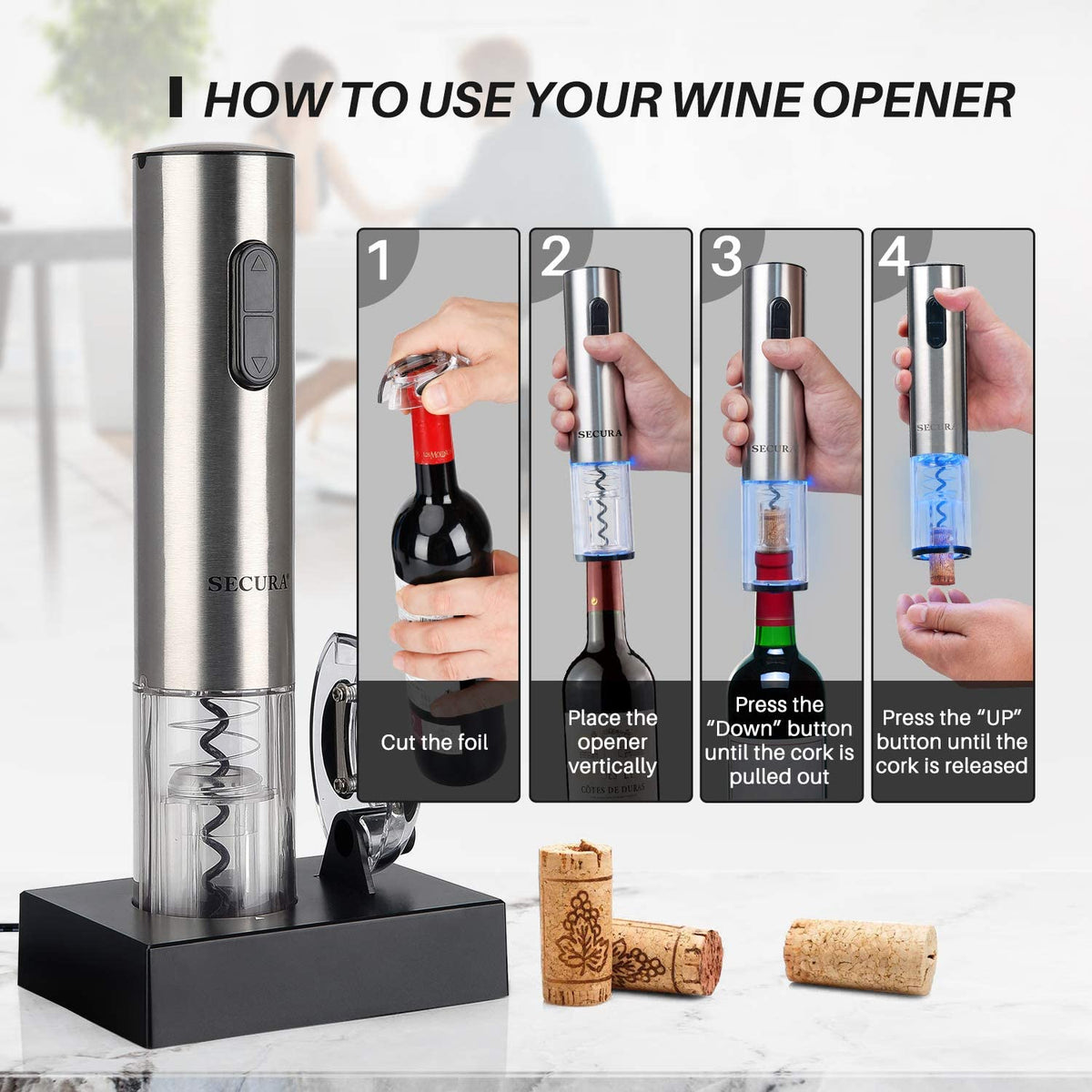 Secura Electric Wine Opener Automatic Electric Wine Bottle