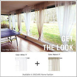 2 Panel Sheer Curtains White 84 inch Living Room Drapes Window Curtain Voile Sheers Linen Textured