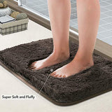 Office Marshal Bathroom Runner Rug Bath Mat 59"x20" Non-Slip Soft Long Shower Rug Plush Microfiber Water Absorbent Carpet Thick Shaggy Luxury Floor Mats, Machine Washable, White