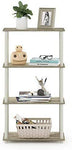 Furinno (99557BK/GY) Turn-N-Tube 4-Tier Multipurpose Shelf Display Rack - Black/Grey