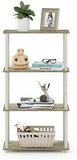 Furinno (99557BK/GY) Turn-N-Tube 4-Tier Multipurpose Shelf Display Rack - Black/Grey