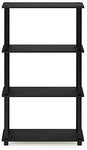 Furinno (99557BK/GY) Turn-N-Tube 4-Tier Multipurpose Shelf Display Rack - Black/Grey