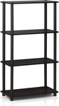 Furinno (99557BK/GY) Turn-N-Tube 4-Tier Multipurpose Shelf Display Rack - Black/Grey