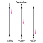 HIHOPER 2 Pack Collapsible Reusable Straw,Composed of Stainless Steel and Premium Food-Grade Silicone,Portable Set with ABS Hard Case Holder and Cleaning Brush,For Party,Travel,etc.(Black&Blue)