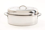 Gibson Home 64207.02 Top Roast 16-Inch Oval Roaster Pan with Lid and Rack, Stainless Steel