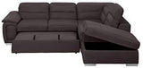 Homelegance Platina 103" Sectional Sofa with Pull Out Bed and Ottoman, Chocolate Fabric