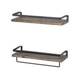 SODUKU Floating Shelves Wall Mounted Storage Shelves for Kitchen, Bathroom,Set of 2 Brown