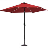 Sorbus LED Outdoor Umbrella, 10 ft Patio Umbrella LED Solar Power, with Tilt Adjustment and Crank Lift System, Perfect for Backyard, Patio, Deck, Poolside, and More (Solar LED - Red)