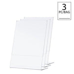 TWING Table Sign Display Holder - Slant Ad Photo Frame Brochure Holder - Clear Acrylic 5x7 inches Pack of 6