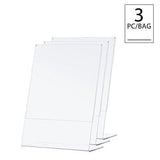 TWING Table Sign Display Holder - Slant Ad Photo Frame Brochure Holder - Clear Acrylic 5x7 inches Pack of 6