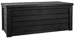 Keter Westwood 150 Gallon Resin Large Deck Box - Organization and Storage for Patio Furniture, Outdoor Cushions, Garden Tools and Pool Toys, Dark Grey