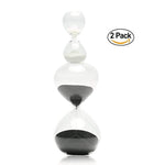 Hourglass Sand Timers-Set of 2 for Home & Office Decoration-60 Mins/5 Mins or 30Mins/5 Mins (30 Mins+5 Mins, Black)