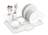 Sweet Home Collection 3 Piece Dish Drainer Rack Set 12" x 19" x 5" Silver