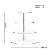 TWING 4 Tier Round Acrylic Cupcake Display Stand,Weeding Party Dessert Stand Tree Tower -Clear Display Holder Tree