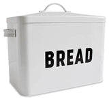 Metal Bread Box - Countertop Space-Saving, Extra Large, High Capacity Bread Storage Bin for your Kitchen - Holds 2+ Loaves - White with Bold BREAD Lettering by Claimed Corner