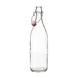 Seacoast Clear Glass Bottle with Swing Top Stopper, 33.75 Oz Round Pack of 4