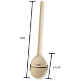 12- Inch Wooden Kitchen Spoons Baking Mixing Serving Craft Utensils Bulk Oval Spoon Puppets Long Handle Beechwood - Set of 24 - MR. WOODWARE