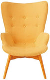 Christopher Knight Home Acantha Mid Century Modern Retro Contour Chair with Footstool, Muted Yellow