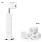 Naturous 430 Stainless Steel Toilet Paper Holder, Free Standing Lavatory Pedestal Toilet Paper Stand with Reserve