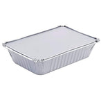 DOBI (50 Pack) 2.25lb Takeout Pans - Disposable Aluminum Foil Take-Out Containers with Lids, Standard Single-Portion-Size, 8 1/2" x 6" x 1 4/5"