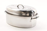 Gibson Home 64207.02 Top Roast 16-Inch Oval Roaster Pan with Lid and Rack, Stainless Steel