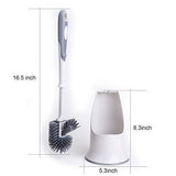 TreeLen Toilet Brush and Holder,Toilet Bowl Cleaning Brush Set,Under Rim Lip Brush and Storage Caddy for Bathroom