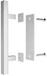 SMARTSTANDARD 12" Pull and Flush Square Door Handle Set Stainless Steel Door Pull Handle Sliding Barn Door Hardware Handle 2PCS