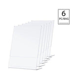 TWING Table Sign Display Holder - Slant Ad Photo Frame Brochure Holder - Clear Acrylic 5x7 inches Pack of 6