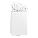 BagDream Small Kraft Paper Bags 50Pcs 5.25"x3.75"x8", Party Bags, Shopping Bag, Kraft Bags, White Bags with Handles