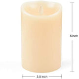 Luminara LED Flameless Candles, Luminara Flameless Real Wax Moving Wick LED Candle for Home/Party/Halloween/Christmas/Wedding Decor with Timer Control Vanilla Scent 3.5" x 5" - Ivory by  iDOO