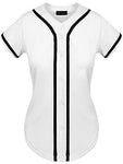 Hat and Beyond Womens Baseball Button Down Tee Short Sleeve Softball Jersey Active Shirts Made in USA