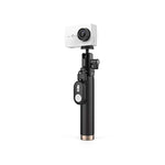 YI 4K Action and Sports Camera Selfie Stick Bundle, 4K/30fps Video 12MP Raw Image with EIS, Live Stream, Voice Control - White