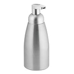 mDesign Modern Metal Foaming Soap Dispenser Pump Bottle for Kitchen Sink Countertop, Bathroom Vanity, Utility/Laundry Room, Garage - Save on Soap - Rust Free Aluminum - 4 Pack - Brushed/Silver