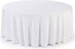 12 Pack 84" ROUND Table Cover Premium Plastic Tablecloth for any Party or Event (White)