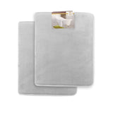 Clara Clark 2-Pack Bath Mat Set – Large and Small Bathroom Rug Set, Absorbent Memory Foam Bath Rugs, Non-Slip, Thick, Cozy Velvet Microfiber Bathrug, Plush Shower, Toilet Floor Bathmats Carpet, Black