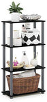 Furinno (99557BK/GY) Turn-N-Tube 4-Tier Multipurpose Shelf Display Rack - Black/Grey