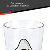 Se7en20 Official Gudetama The Lazy Egg Pint Glass | Features Gudetama's Back in a Cute Lazy Style | 16 Oz. Cup