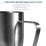 LinsnField 32oz Professional Milk Steaming Pitcher - NSF Approved Heavy Duty 304 Stainless Steel Milk Frothing Pitcher - Perfect Size Milk Jug for Baristas, 1000ml