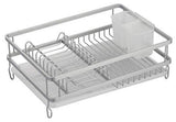 Sweet Home Collection 3 Piece Dish Drainer Rack Set 12" x 19" x 5" Silver