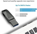 USB Flash Drive 128GB Memory Stick External Storage for iPhone 2in1 Photo Stick USB3.0 Thumb Drive Puanv Compatible iPhone iPad iOS MacBook and Computer (Silver-128G)