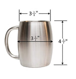 Stainless Steel Coffee Beer Tea Mugs - 14 Oz Double Walled Insulated - Set of 2 Avito - Best Value - BPA Free Healthy Choice - Shatterproof