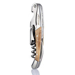 Tenrai Waiter's Corkscrew White Kageki Handle All-in-one Wine Opener, Bottle Opener and Foil Cutter