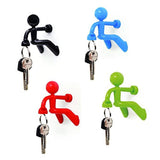 Meta-U Set of 4 Strong Magnetic Key Holder Hook with Wall Climbing Man Design | Random Color