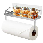 ODesign 2-in-1 Paper Towel Holder with Shelf for Kitchen Shower Bathroom SUS 304 Stainless Steel - No Drilling