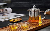 Glass Teapot 350 ml Teapot for One with Heat Resistant Stainless Steel Infuser Perfect for Tea and Coffee (350ML) by Teavana