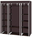 SoSo-BanTian1989 Closet Organizer Wardrobe, Portable Closet with Non-Woven Fabric Dustproof Cover, Clothes Closet Storage Organizer Shelves, 53 x 18 x 67 inch (Dark Blue)