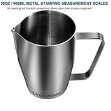 LinsnField 32oz Professional Milk Steaming Pitcher - NSF Approved Heavy Duty 304 Stainless Steel Milk Frothing Pitcher - Perfect Size Milk Jug for Baristas, 1000ml