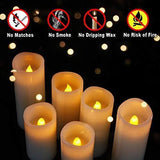 Homemory Flameless Battery Operated Candles Set of 6(D2.2"x H 5" 6" 7" 8"), Ivory Real Wax Pillar LED Candles with Remote Timer, Amber Yellow Flickering Flameless Candles for Home Decoration