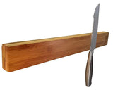 Eco friendly Bamboo wood magnetic knife holder, 17 inch knife strip or bar in gift box. Premium Presents brand.